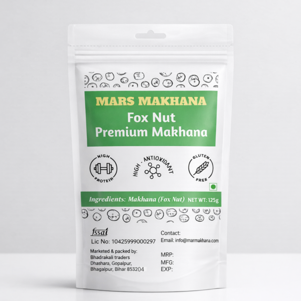 mars makhana 125g | premium raw fox nuts | healthy lotus seeds superfood